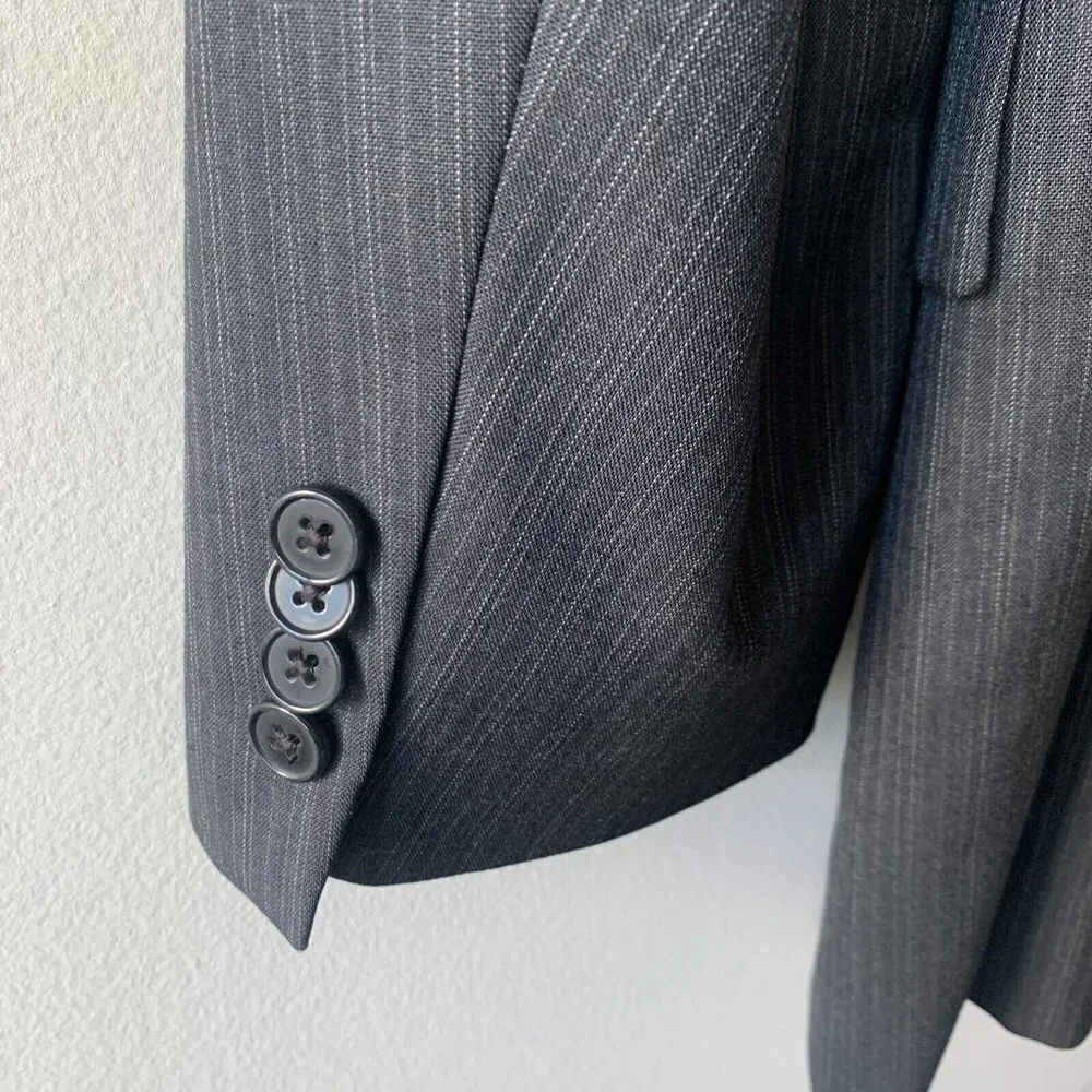 Joseph Abboud Nordstrom Mens Wool Striped 3 Button Sport Coat Suit Blazer Sz 42L